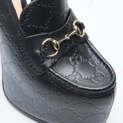 GUCCI GG EMBOSSED SLINGBACK BLOCK HEELS – MASTER QUALITY