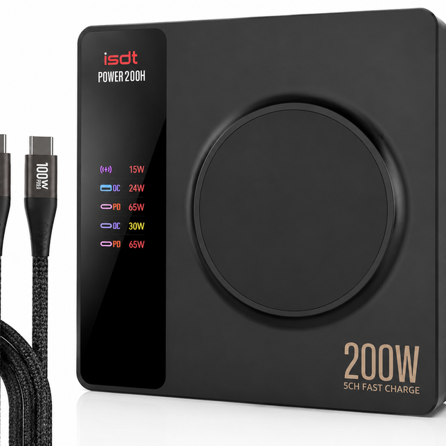 ISDT Power 200H – 200W 5-Port Fast Charger