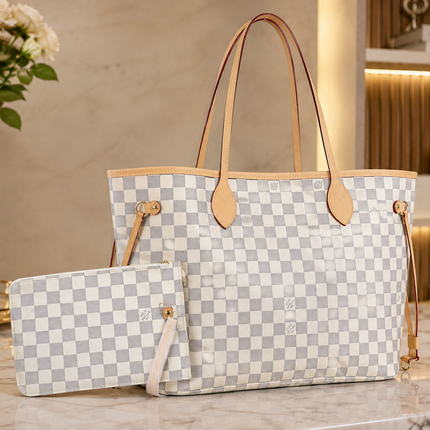 LV Neverfull Style Tote Bag with Matching Wallet – Master Quality