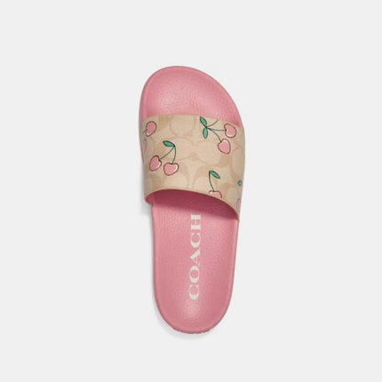 COACH Pink Cherry Slippers