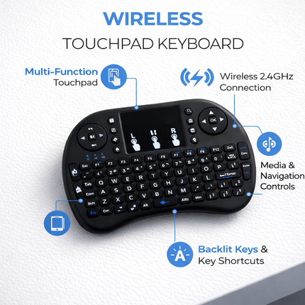 Mini Wireless Hand-Held Keyboard & Touchpad