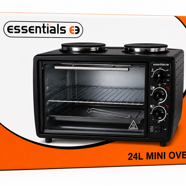 Essentials 24L Mini Oven with Dual Hot Plates