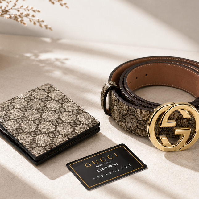 Gucci GG Belt & Wallet Gift Set AAA Quality