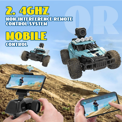DEERC RC Cars DE36W Remote Control Car with 720P HD FPV Camera, 1/16 Scale Off-Road RC Truck, High Speed Monster Trucks for Kids Adults, All Terrain, 30 Min Play, RC Toys Gift for Boys and Girls