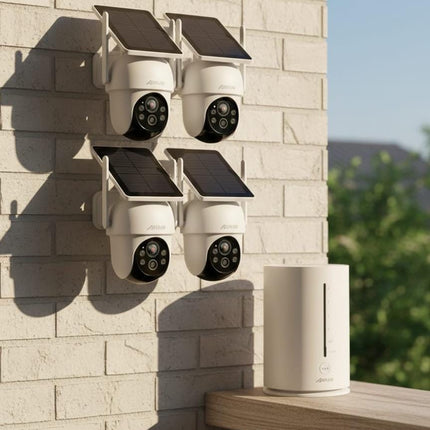 4 PCS Solar Powered Wireless Security Camera System with NVR & Outdoor Night Vision Surveillance