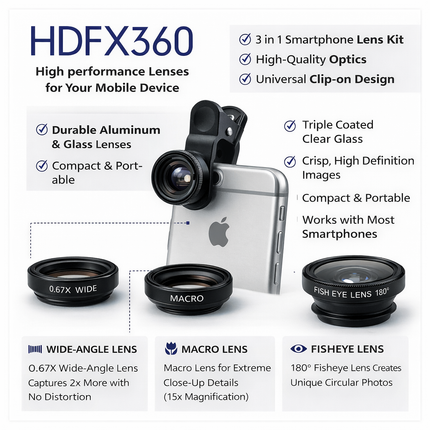 3-in-1 Smartphone Camera Lens Kit