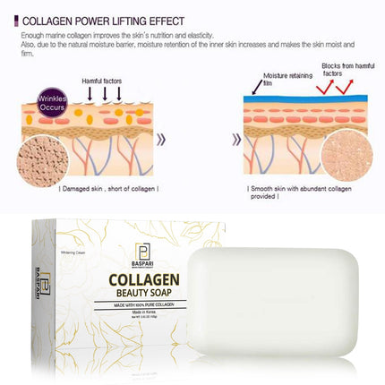 Baspari 3 in 1 Collagen Cream , Soap & Serum Made In USA